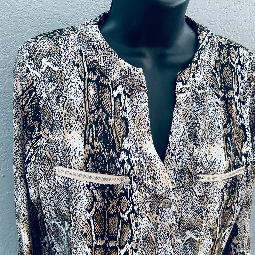 Always Indigo Women’s Animal Reptile Print Blouse
